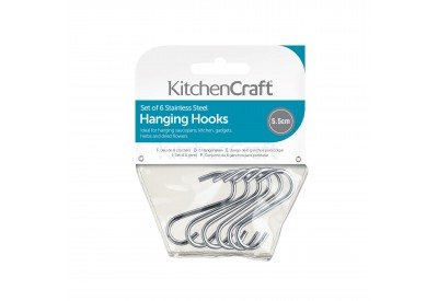 Kitchen Craft Stainless Steel Hanging Hooks (pack of 6 / 5.5cm)